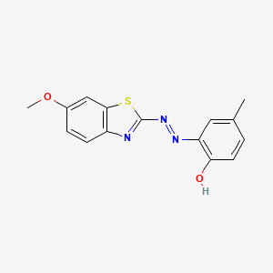 molecular formula C15H13N3O2S B14747523 2-[(6-Methoxy-1,3-benzothiazol-2-yl)diazenyl]-4-methylphenol CAS No. 3219-73-6