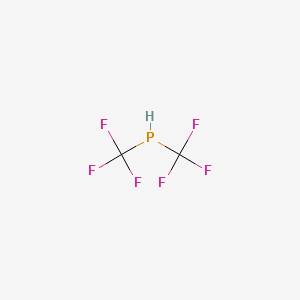 molecular formula C2HF6P B14747971 Phosphine, bis(trifluoromethyl)- CAS No. 460-96-8