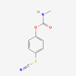 molecular formula C9H8N2O2S B14748044 Thiocyanic acid, 4-(((methylamino)carbonyl)oxy)phenyl ester CAS No. 2620-52-2