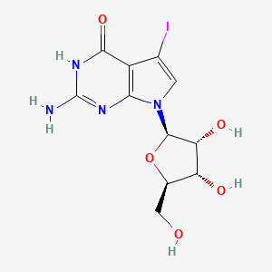 molecular formula C11H13IN4O5 B14748047 2-Amino-3,7-dihydro-5-iodo-7-|A-D-ribofuranosyl-4H-pyrrolo[2,3-d]pyrimidin-4-one 