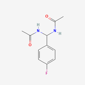 molecular formula C11H13FN2O2 B14748340 N-[acetamido-(4-fluorophenyl)methyl]acetamide CAS No. 5145-57-3