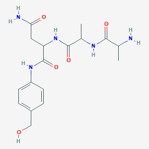molecular formula C17H25N5O5 B14748446 2-[2-(2-aminopropanoylamino)propanoylamino]-N-[4-(hydroxymethyl)phenyl]butanediamide 