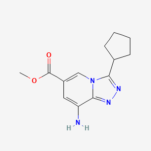 molecular formula C13H16N4O2 B1474860 Methyl 8-amino-3-cyclopentyl[1,2,4]triazolo[4,3-a]pyridine-6-carboxylate CAS No. 927802-10-6