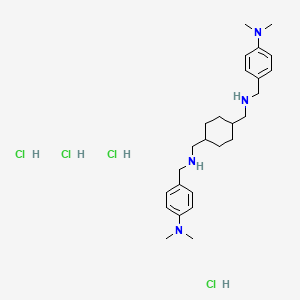 molecular formula C26H44Cl4N4 B14748766 1,4-Cyclohexanebis(methylamine), N,N'-bis(4-dimethylaminobenzyl)-, tetrahydrochloride CAS No. 1254-80-4