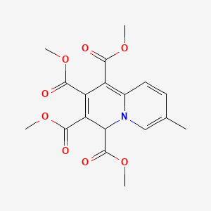 molecular formula C18H19NO8 B14748867 Tetramethyl 7-methyl-4H-quinolizine-1,2,3,4-tetracarboxylate CAS No. 909-41-1