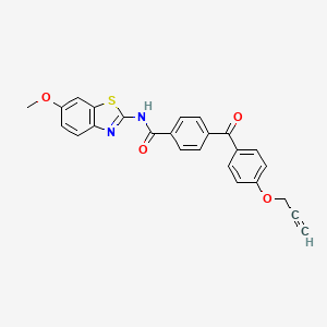 molecular formula C25H18N2O4S B14748898 N-(6-methoxybenzo[d]thiazol-2-yl)-4-(4-(prop-2-yn-1-yloxy)benzoyl)benzamide 