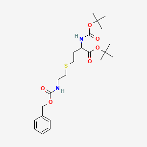 molecular formula C23H36N2O6S B14748983 Tert-butyl 2-[(2-methylpropan-2-yl)oxycarbonylamino]-4-[2-(phenylmethoxycarbonylamino)ethylsulfanyl]butanoate CAS No. 210354-30-6