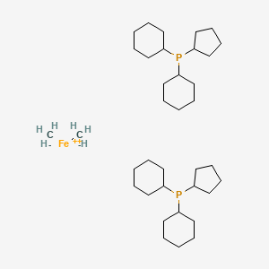molecular formula C36H68FeP2 B14749019 Carbanide;dicyclohexyl(cyclopentyl)phosphane;iron(2+) 