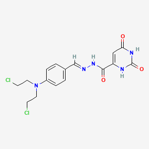 molecular formula C16H17Cl2N5O3 B14749063 N-[(E)-[4-[bis(2-chloroethyl)amino]phenyl]methylideneamino]-2,4-dioxo-1H-pyrimidine-6-carboxamide CAS No. 1102-18-7
