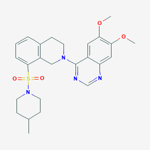 molecular formula C25H30N4O4S B14749064 Quinazoline, 4-[3,4-dihydro-8-[(4-methyl-1-piperazinyl)sulfonyl]-2(1H)-isoquinolinyl]-6,7-dimethoxy 