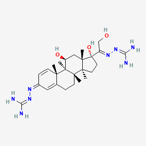 molecular formula C26H42N8O3 B14749127 Prednisolone-3,20-bisguanylhydrazone CAS No. 64-26-6