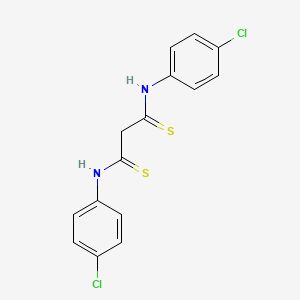 molecular formula C15H12Cl2N2S2 B14749144 N~1~,N~3~-Bis(4-chlorophenyl)propanebis(thioamide) CAS No. 5308-16-7