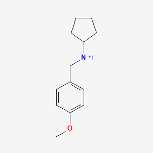 molecular formula C13H18NO+ B14749221 1-(Cyclopentylazanyliumylmethyl)-4-methoxybenzene 