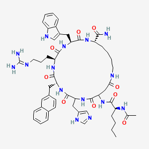molecular formula C54H71N15O9 B14749249 Ac-Nle-DL-Asp(1)-DL-His-D-2Nal-Arg-Trp-Lys(1)-NH2 