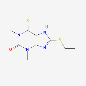 molecular formula C9H12N4OS2 B14749377 Theophylline, 8-ethylthio-6-thio- CAS No. 4791-35-9