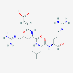 molecular formula C22H39N9O6 B14749624 (E)-4-[[(2S)-5-(diaminomethylideneamino)-1-[[(2S)-1-[[(2S)-5-(diaminomethylideneamino)-1-oxopentan-2-yl]amino]-4-methyl-1-oxopentan-2-yl]amino]-1-oxopentan-2-yl]amino]-4-oxobut-2-enoic acid 