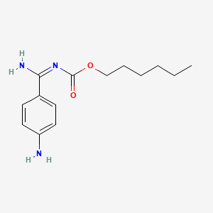 molecular formula C14H21N3O2 B14749808 hexyl [(E)-amino(4-aminophenyl)methylidene]carbamate 