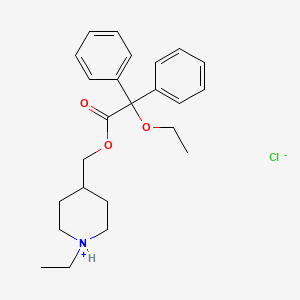 molecular formula C24H32ClNO3 B14749830 Acetic acid, 2,2-diphenyl-2-ethoxy-, (1-ethyl-4-piperidyl)methyl ester, hydrochloride CAS No. 2893-42-7