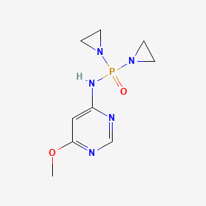 molecular formula C9H14N5O2P B14750092 Phosphinic amide, P,P-bis(1-aziridinyl)-N-(6-methoxy-4-pyrimidinyl)- CAS No. 783-60-8