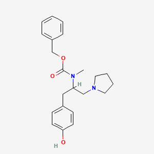 molecular formula C22H28N2O3 B14750230 benzyl N-[1-(4-hydroxyphenyl)-3-pyrrolidin-1-ylpropan-2-yl]-N-methylcarbamate 