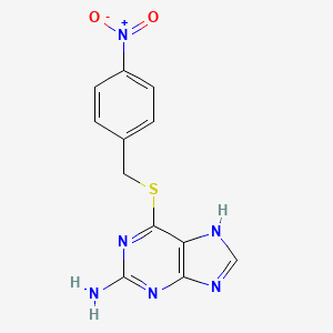 molecular formula C12H10N6O2S B14750381 Purine, 2-amino-6-(p-nitrobenzylthio)- CAS No. 5069-64-7