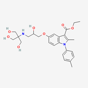 molecular formula C26H34N2O7 B14750434 ethyl 5-(3-{[1,3-dihydroxy-2-(hydroxymethyl)propan-2-yl]amino}-2-hydroxypropoxy)-2-methyl-1-(4-methylphenyl)-1H-indole-3-carboxylate 