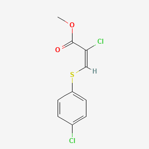 molecular formula C10H8Cl2O2S B14750770 methyl (E)-2-chloro-3-(4-chlorophenyl)sulfanylprop-2-enoate CAS No. 5289-54-3