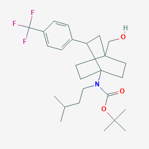 molecular formula C26H38F3NO3 B1475084 Tert-butyl (4-(hydroxymethyl)-2-(4-(trifluoromethyl)phenyl)bicyclo[2.2.2]octan-1-yl)(isopentyl)carbamate CAS No. 2206820-31-5