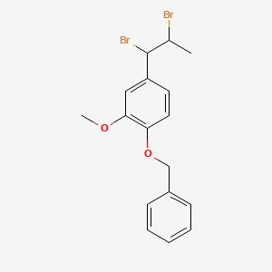 molecular formula C17H18Br2O2 B14750987 1-(Benzyloxy)-4-(1,2-dibromopropyl)-2-methoxybenzene CAS No. 1230-59-7