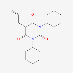 molecular formula C19H28N2O3 B14750988 Barbituric acid, 5-allyl-1,3-dicyclohexyl- CAS No. 743-43-1