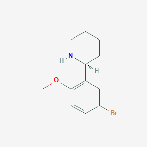 molecular formula C12H16BrNO B14751007 (S)-2-(5-Bromo-2-methoxyphenyl)piperidine 