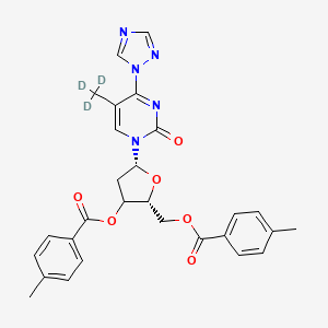 molecular formula C28H27N5O6 B14751046 4-(1,2,4-Triazolyl)-3'5'-di-O-4-toluoyl-5-methyl-2'-deoxycytidine-d3 