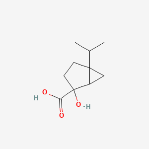 molecular formula C10H16O3 B14751218 Bicyclo[3.1.0]hexane-2-carboxylic acid, 2-hydroxy-5-(1-methylethyl)- CAS No. 513-22-4