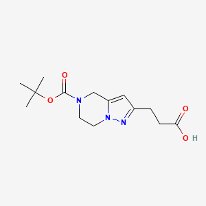 3-[5-(tert-Butoxycarbonyl)-4,5,6,7-tetrahydropyrazolo[1,5-a]pyrazin-2-yl]propanoic acid