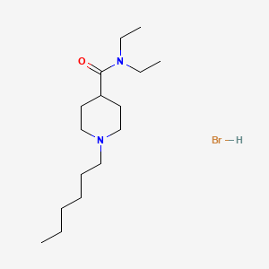 molecular formula C16H33BrN2O B14751322 1-Hexyl-3-(N,N-diethylcarbamoyl)piperidine hydrobromide CAS No. 1030-38-2