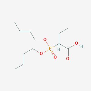 molecular formula C12H25O5P B14751345 2-Dibutoxyphosphorylbutanoic acid 