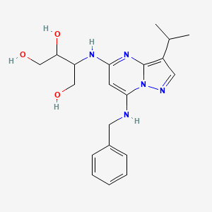 molecular formula C20H27N5O3 B14751409 1,2,4-Butanetriol, 3-[[3-(1-methylethyl)-7-[(phenylmethyl)amino]pyrazolo[1,5-a]pyrimidin-5-yl]amino]-, (2S,3S)- 