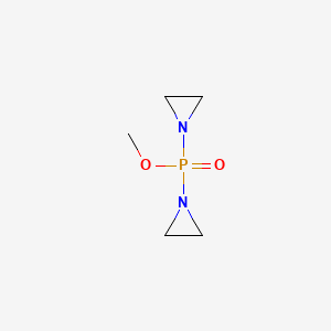 molecular formula C5H11N2O2P B14751497 Phosphinic acid, bis(1-aziridinyl)-, methyl ester CAS No. 466-15-9