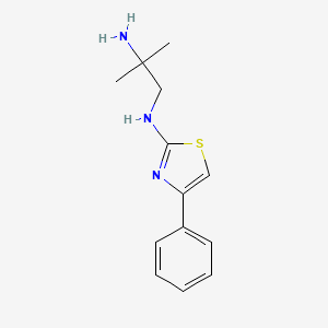 molecular formula C13H17N3S B14751686 1,2-Propanediamine, 2-methyl-N1-(4-phenyl-2-thiazolyl)- 