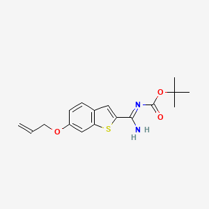 molecular formula C17H20N2O3S B14751724 tert-butyl (NZ)-N-[amino-(6-prop-2-enoxy-1-benzothiophen-2-yl)methylidene]carbamate 