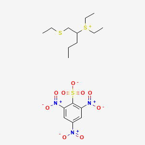 molecular formula C17H27N3O9S3 B14751831 Diethyl[1-(ethylsulfanyl)pentan-2-yl]sulfanium 2,4,6-trinitrobenzene-1-sulfonate CAS No. 1105-83-5
