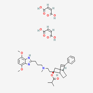 molecular formula C41H51N3O12 B14751869 (Z)-but-2-enedioic acid;[(1R,2R,4R)-2-[2-[3-(4,7-dimethoxy-1H-benzimidazol-2-yl)propyl-methylamino]ethyl]-5-phenyl-2-bicyclo[2.2.2]oct-5-enyl] 2-methylpropanoate 
