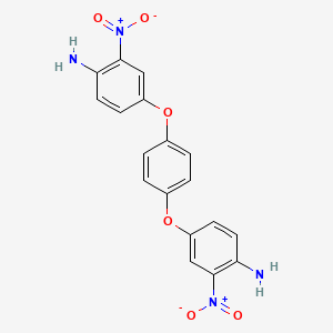 molecular formula C18H14N4O6 B14751906 4,4'-[1,4-Phenylenebis(oxy)]bis(2-nitroaniline) 