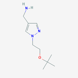 molecular formula C10H19N3O B1475191 {1-[2-(tert-butoxy)ethyl]-1H-pyrazol-4-yl}methanamine CAS No. 1564981-53-8