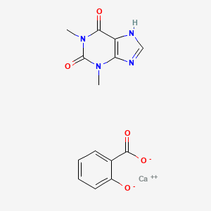 molecular formula C14H12CaN4O5 B14751915 Theophylline calcium salicylate CAS No. 129-98-6