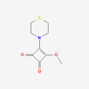 molecular formula C9H11NO3S B1475193 3-Methoxy-4-thiomorpholin-4-ylcyclobut-3-ene-1,2-dione CAS No. 1858251-77-0