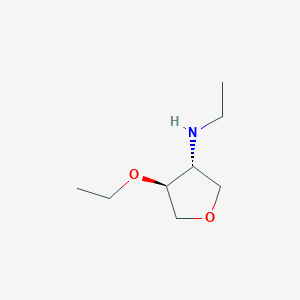 molecular formula C8H17NO2 B1475196 4-ethoxy-N-ethyltetrahydrofuran-3-amine hydrochloride CAS No. 2208139-06-2