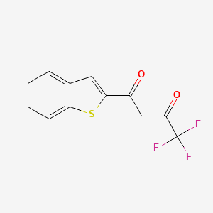 molecular formula C12H7F3O2S B14752123 1-(1-Benzothiophen-2-yl)-4,4,4-trifluorobutane-1,3-dione CAS No. 399-80-4