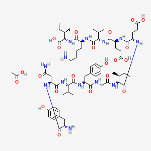 molecular formula C64H99N13O21 B14752149 pep2-EVKI acetate 