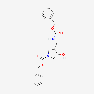 molecular formula C21H24N2O5 B14752264 Benzyl 3-hydroxy-4-(phenylmethoxycarbonylaminomethyl)pyrrolidine-1-carboxylate 